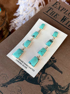 The Running Bear Kingman Turquoise Dangle Earrings