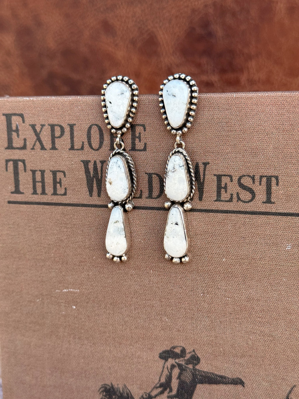 The Yazzie White Buffalo Dangle Earrings