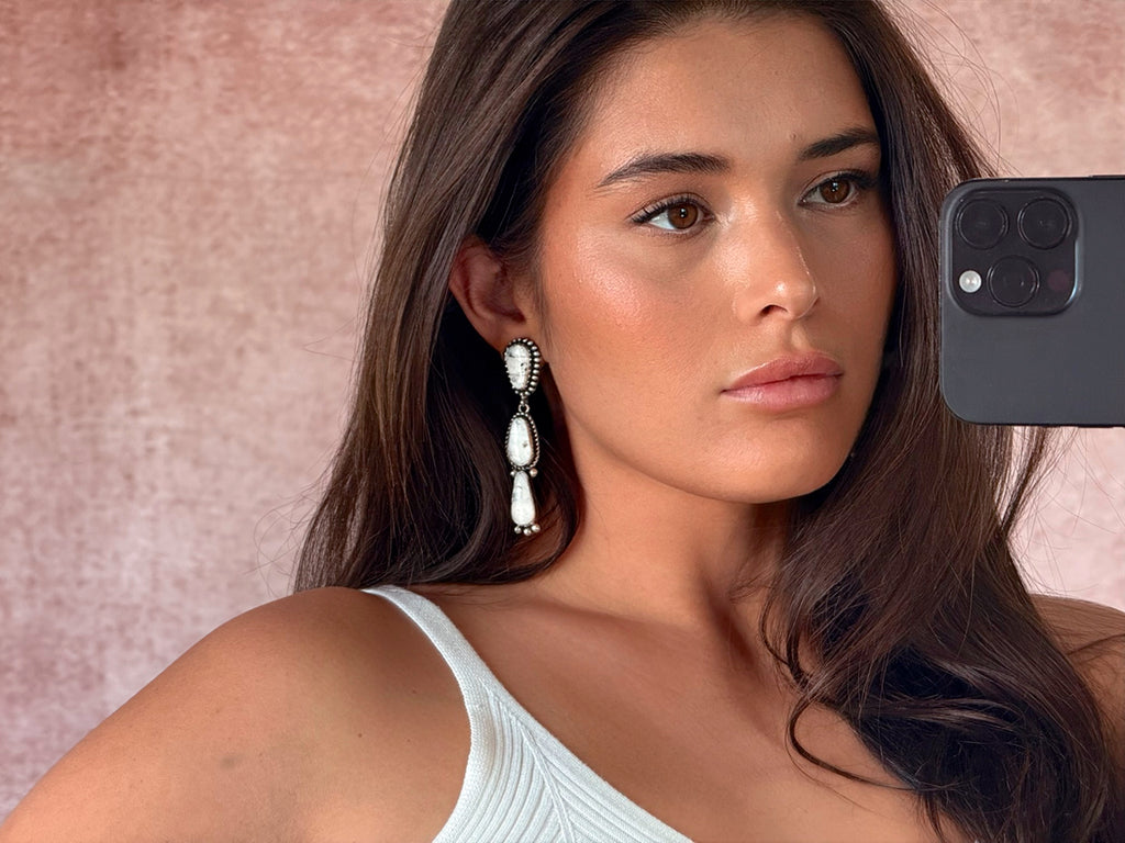 The Yazzie White Buffalo Dangle Earrings