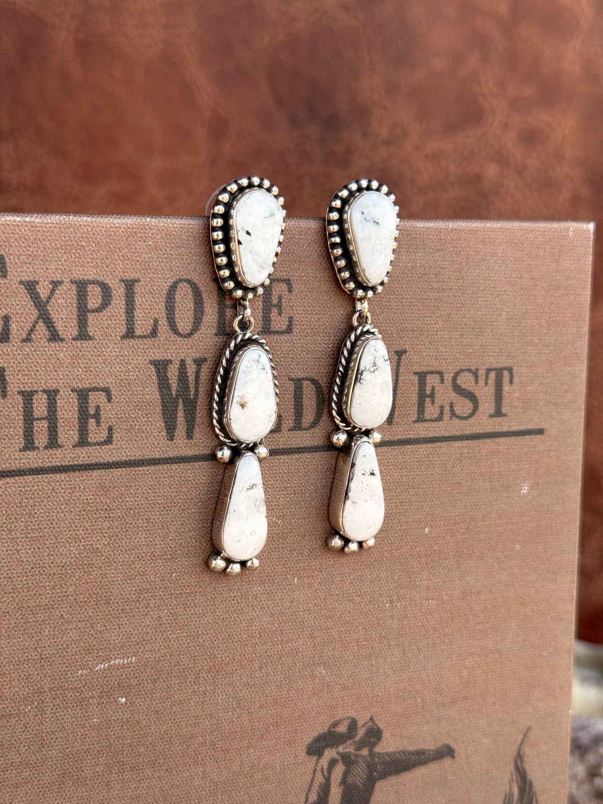 The Yazzie White Buffalo Dangle Earrings